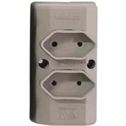 Tomada barra interneed 10a 2t.cinza
