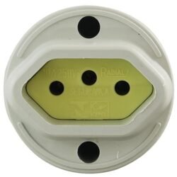 Tomada ext.radial redonda cinza 10a