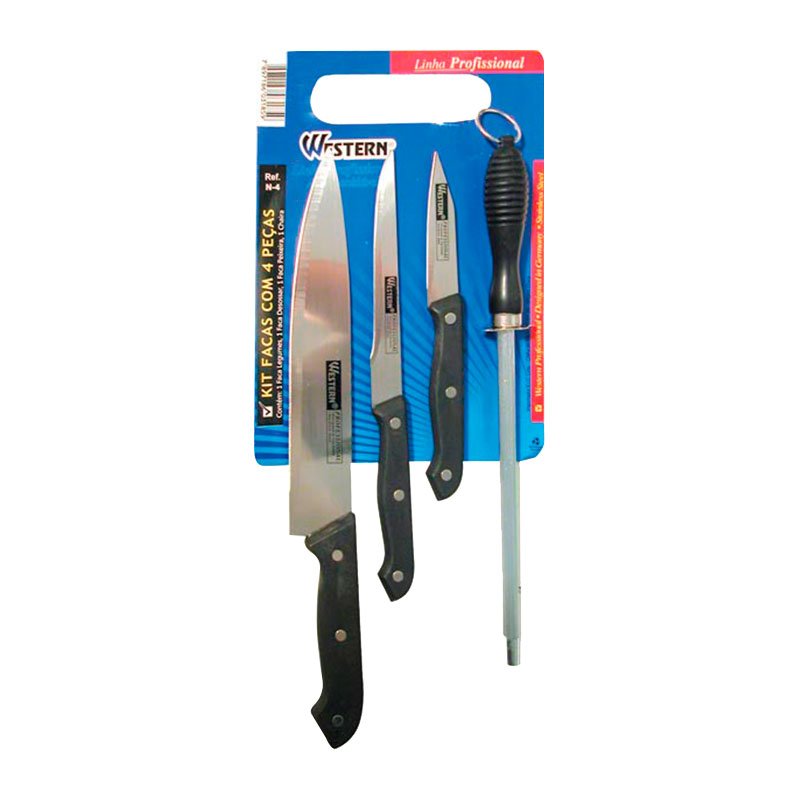 Kit facas western profiss.4pc n-4