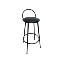 Banqueta com encosto 70cm preto