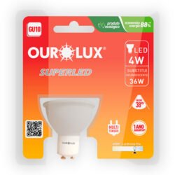 Lamp led gu10 ourolux 04w 2700k