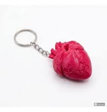 20277 - Chaveiro Anatômico 3D Coração Humano Vermelho 4x3cm